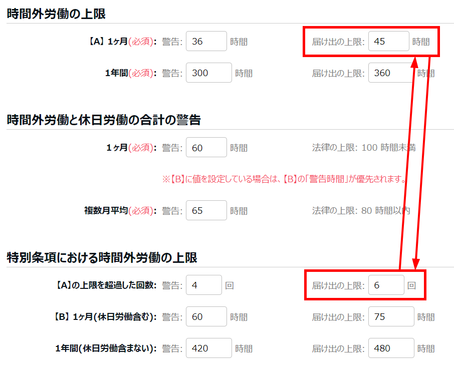 時間外労働の上限規制】警告対象の確認方法 – KING OF TIME オンライン